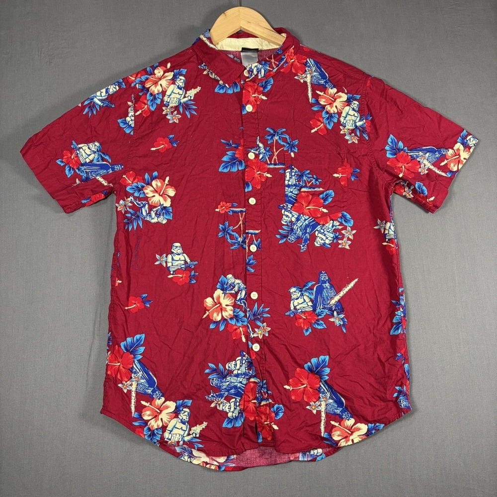 Star Wars Shirt Mens S Hawaiian Button Up Storm Trooper Darth Vader Empire